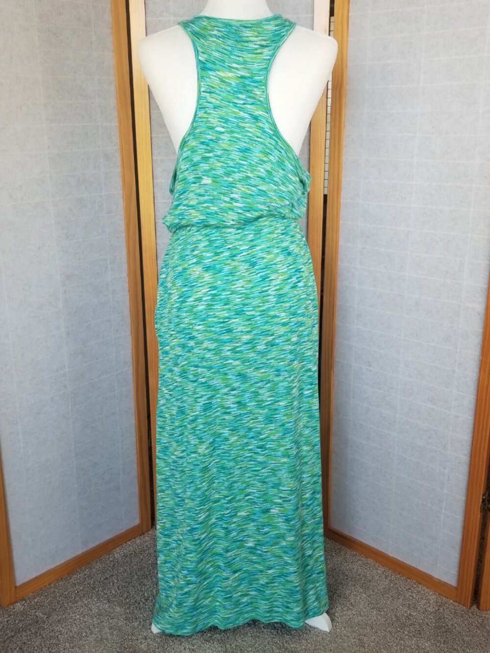 Gap Maxi Dress Stretch Knit Green Beach Casual Summer Dress XL - Picture 6 of 11